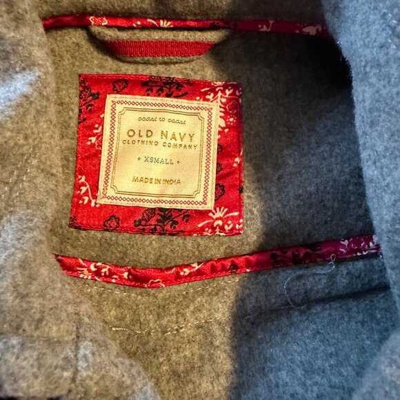 Old Navy gray toggle button wool blend coat size XS - Picture 3 of 6
